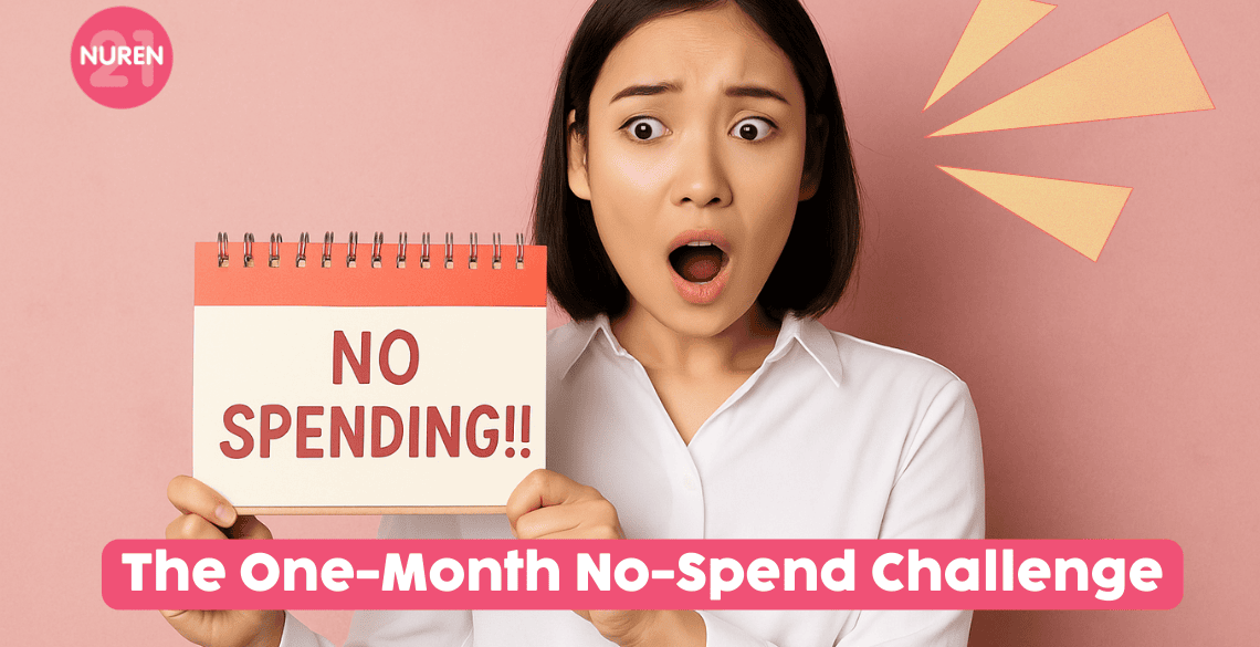 girl in isolated pink background shocked unable to spend money