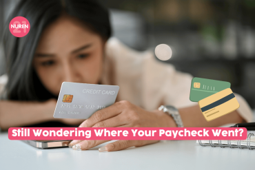 image of woman with her credit card trying to budget her spending