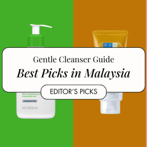 gentle cleansers line up in malaysia options in drugstore cetaphil cerave hada labo and avene in isolated colourful background