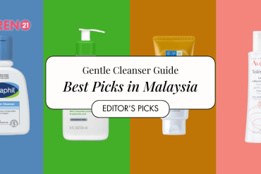 gentle cleansers line up in malaysia options in drugstore cetaphil cerave hada labo and avene in isolated colourful background