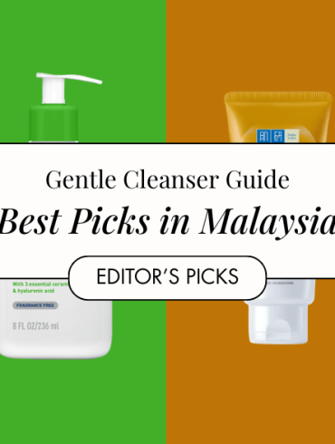 gentle cleansers line up in malaysia options in drugstore cetaphil cerave hada labo and avene in isolated colourful background