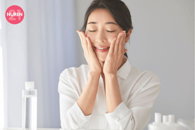 woman calm and taking care of her mental health