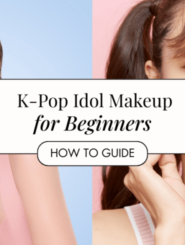 asian girl with flawless skin on isolated pink background