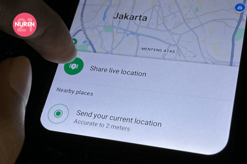 image of phone showing live location for safety