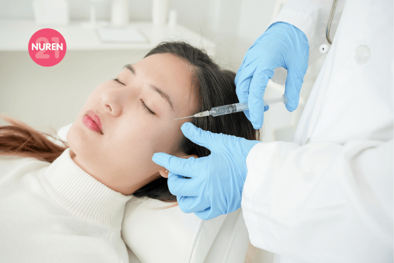 woman undergoing injectables cosmetic fillers and procedures
