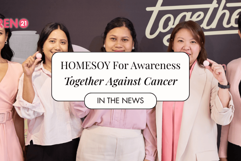 group image during homesoy campaign launch for breast cancer awareness