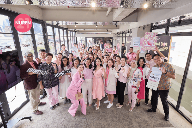 group photo for homesoy stop that dot breast cancer awareness campaign 