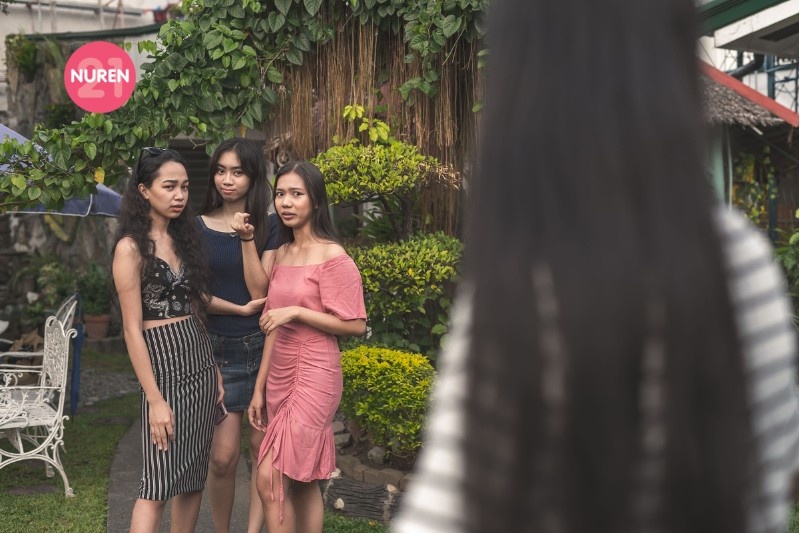 Showing what happens if you just make assumptions about your friends life as if they're not living it Three women gossiping when the subject finds them