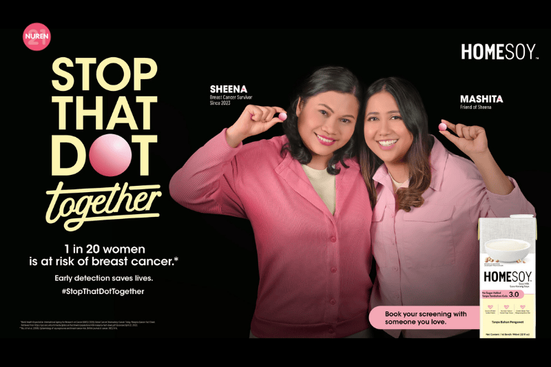 campaign image of homesoy raising awareness about breast cancer 