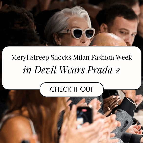 Meryl Streep shooting The Devil Wears Prada at Milan Fashion Week