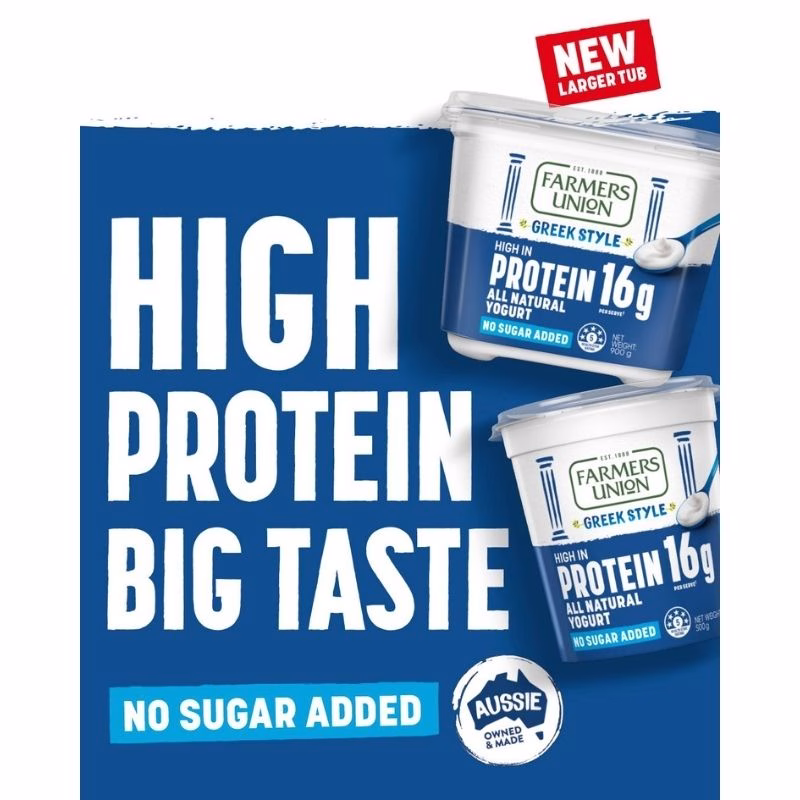 farmers union greek style high protein yogurt packshot