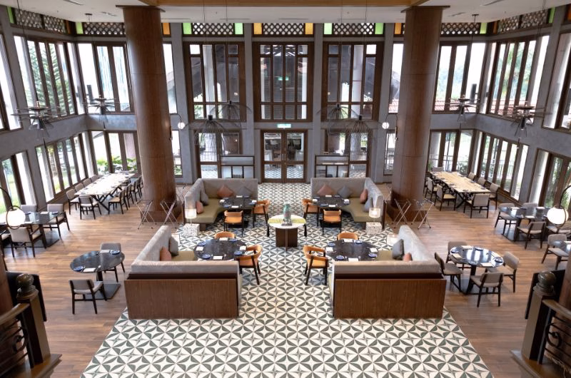 Hotel lobby from top view