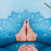 Women’s health. Female practicing yoga outdoors. Symbol of feminine health, fertility and healthy lifestyle. Concept of Holistic wellbeing, maternity, sustainable lifestyle, gynecology.